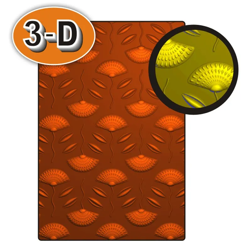 Poppy Crafts 3D Embossing Folder #35 - Oriental Fan