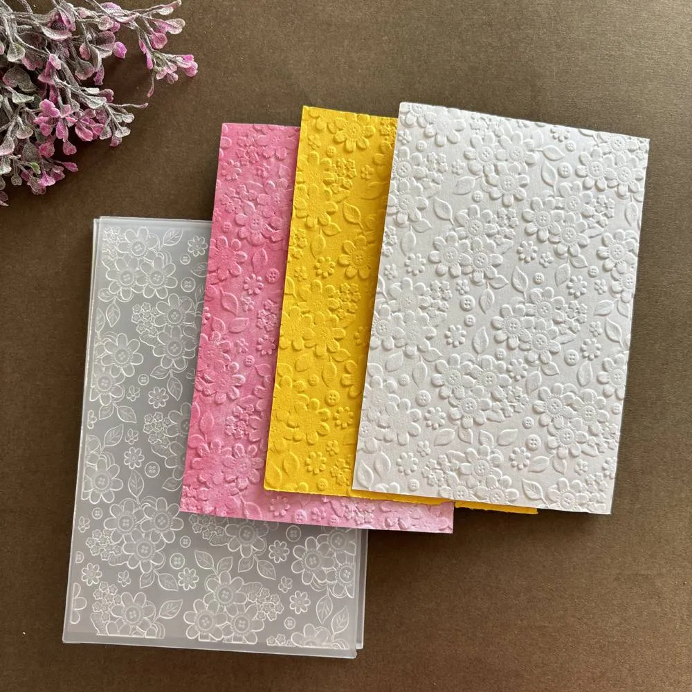 Poppy Crafts 3D Embossing Folder #69 - Button Flowers