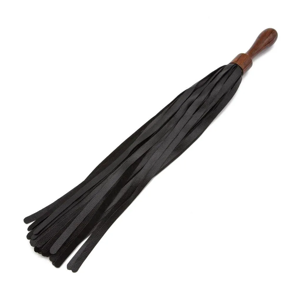 Sissoo Rosewood Short Round Handle Leather Flogger