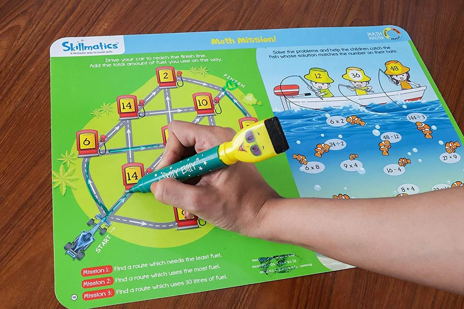 Skillmatics Educational Game : Math Master (6-9 Years) | Creative Fun Activities for Kids | Erasable and Reusable Mats