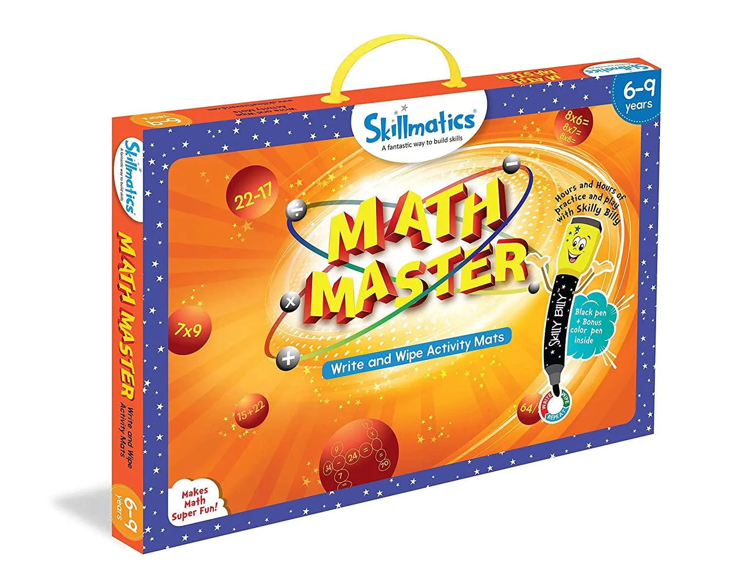 Skillmatics Educational Game : Math Master (6-9 Years) | Creative Fun Activities for Kids | Erasable and Reusable Mats