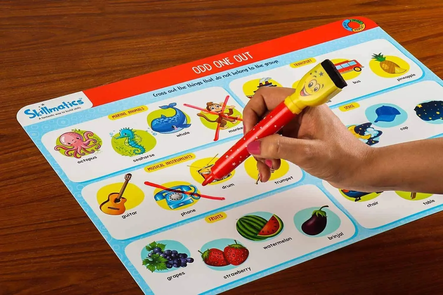 Skillmatics I Can Count - Reusable Activity Mats/ Educational Game with 2 Marker Pens