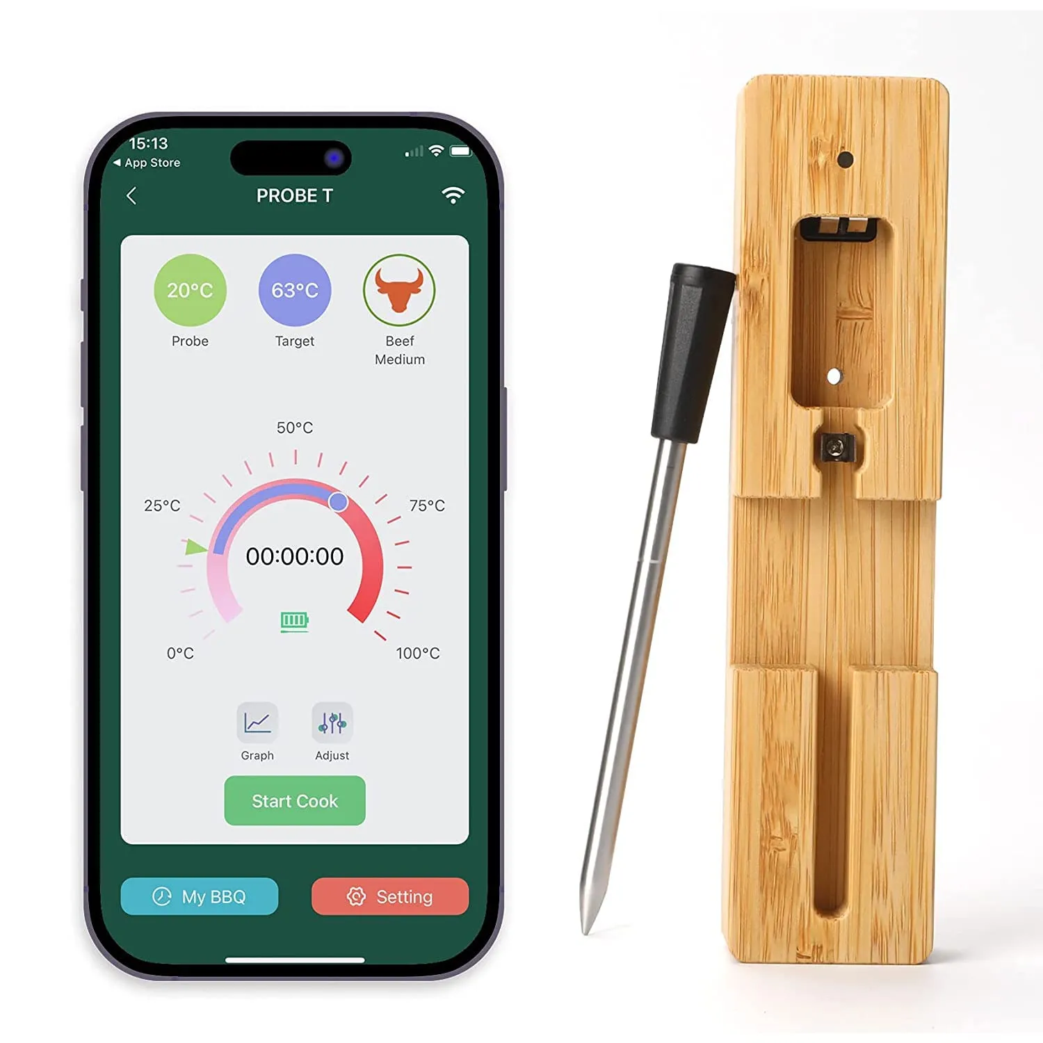 Smart Meat Thermometer with Bluetooth