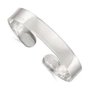 Sterling Silver 10.25mm Fancy Cuff Engravable Bangle Bracelet