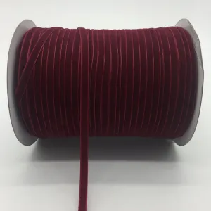 Velvet Single Face 6mm Soft Ribbon per 10 mtrs - Burgundy Red