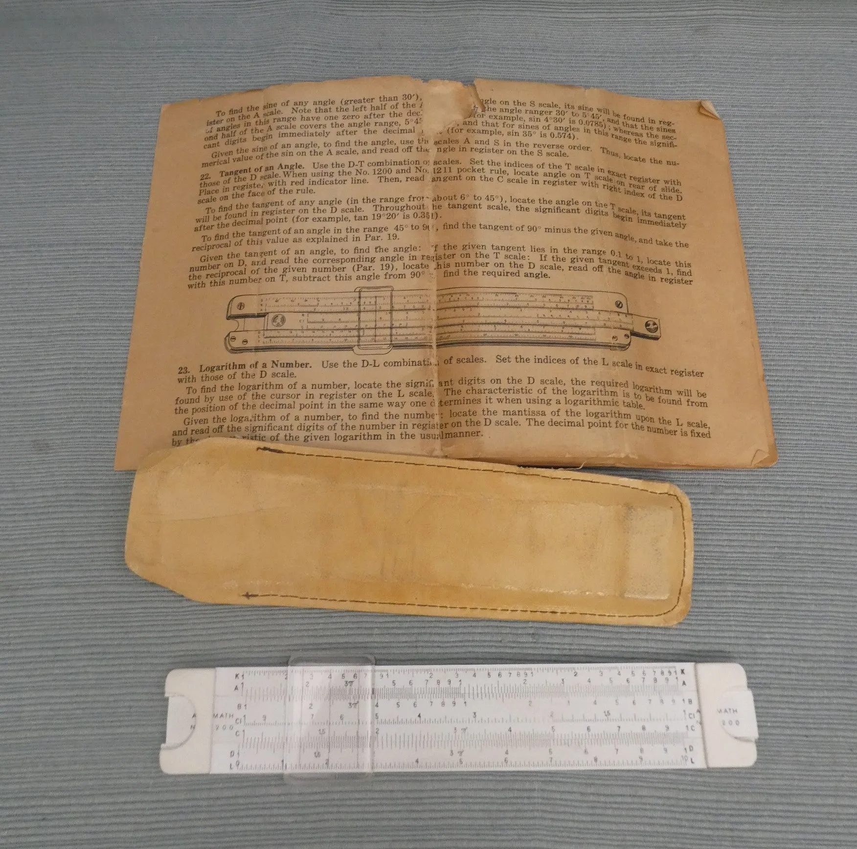 Vintage Acu-Math 1200 Slide Ruler