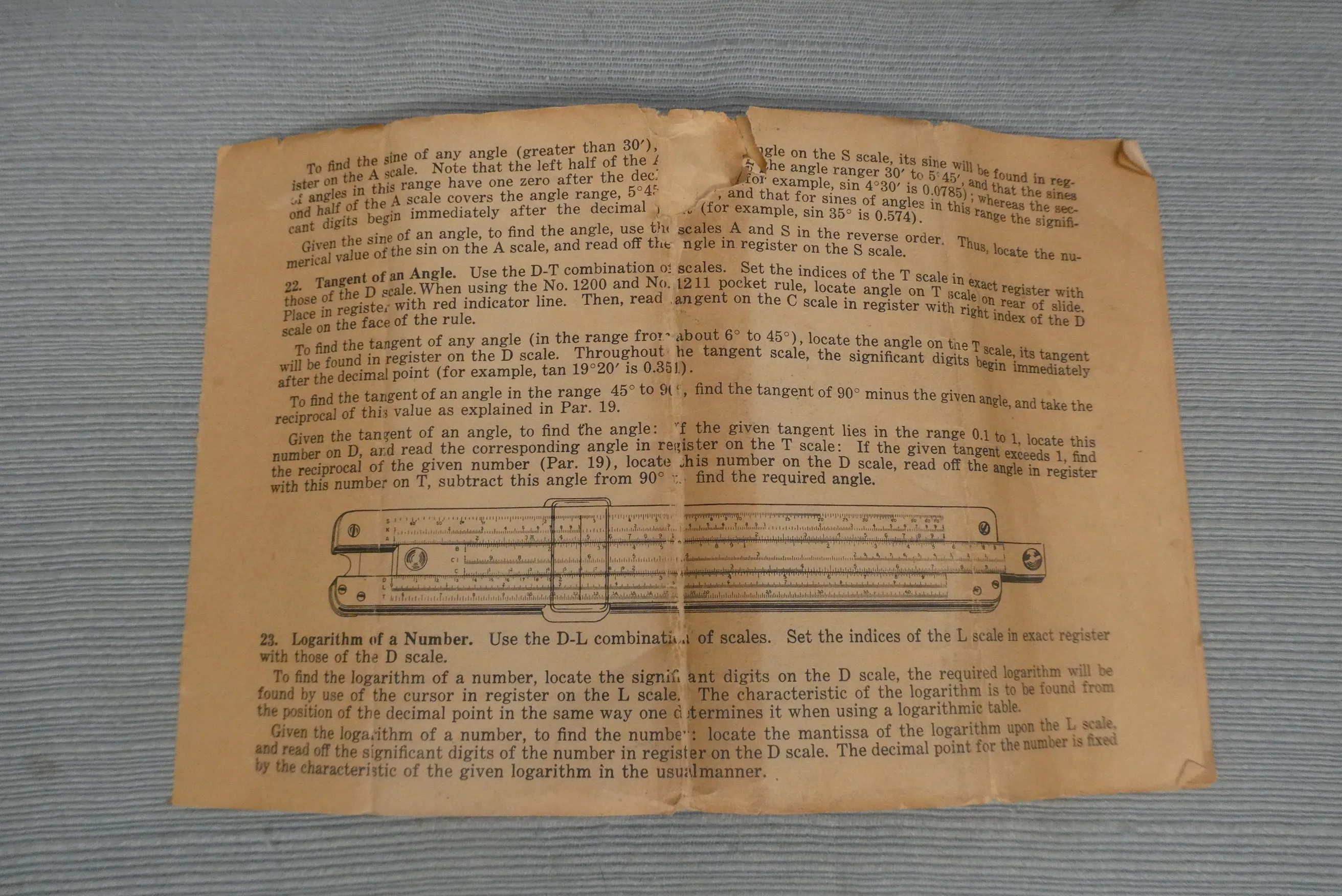 Vintage Acu-Math 1200 Slide Ruler